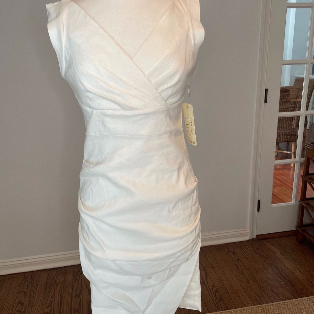 Nicole Miller White Linen Dress Size 10